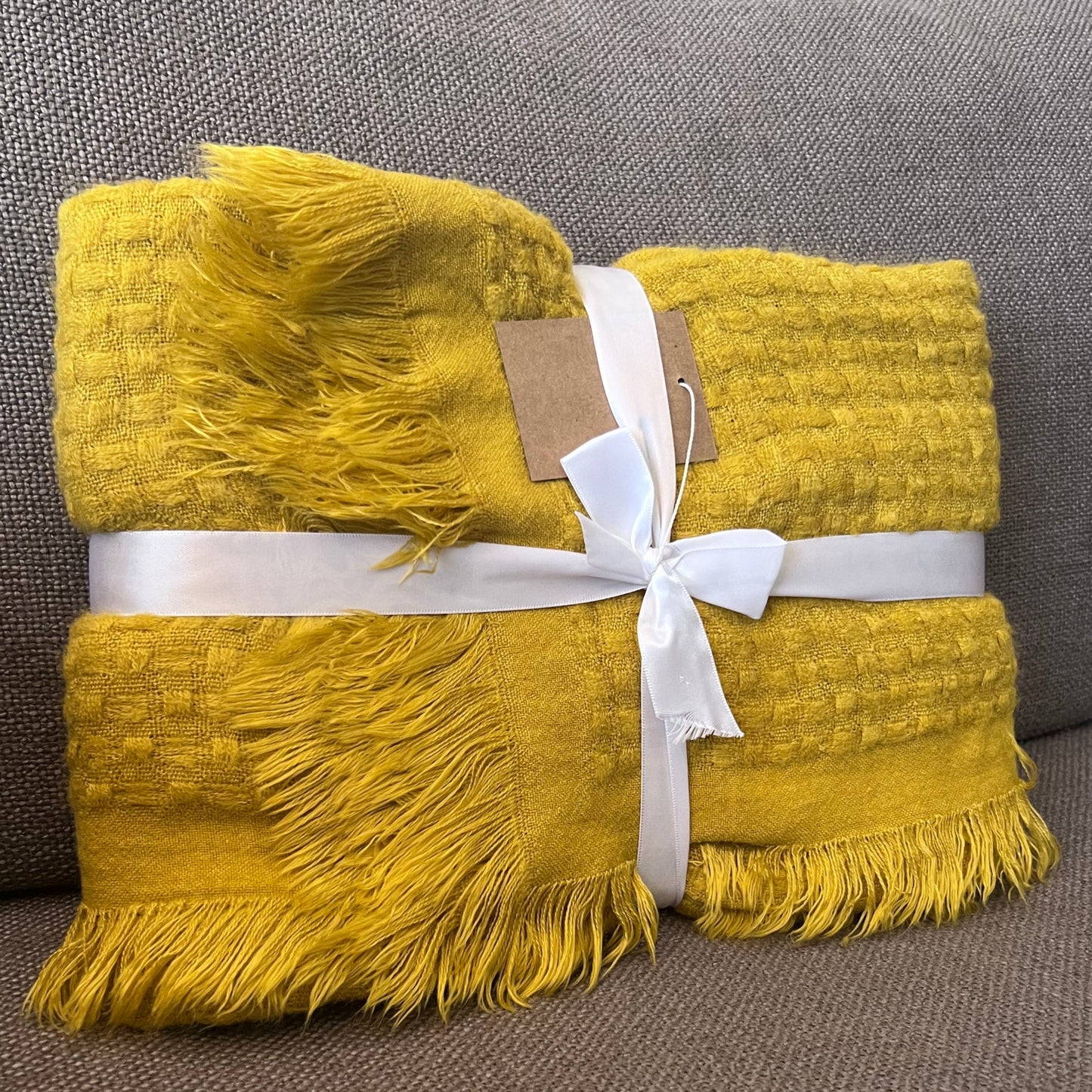 Waffle Weave Solid Throw Blanket - Superlative